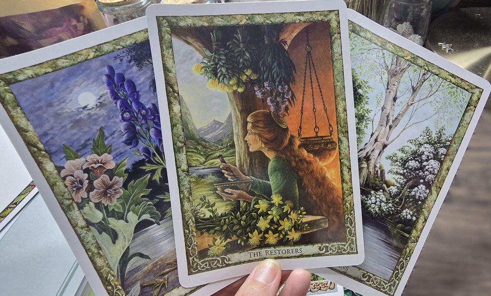 The Druid Plant Oracle Deck With Guidebook, 36 Green Witch Oracle Cards, Floral Oracle Cards, Cottagecore Oracle Deck, Mystical Gift